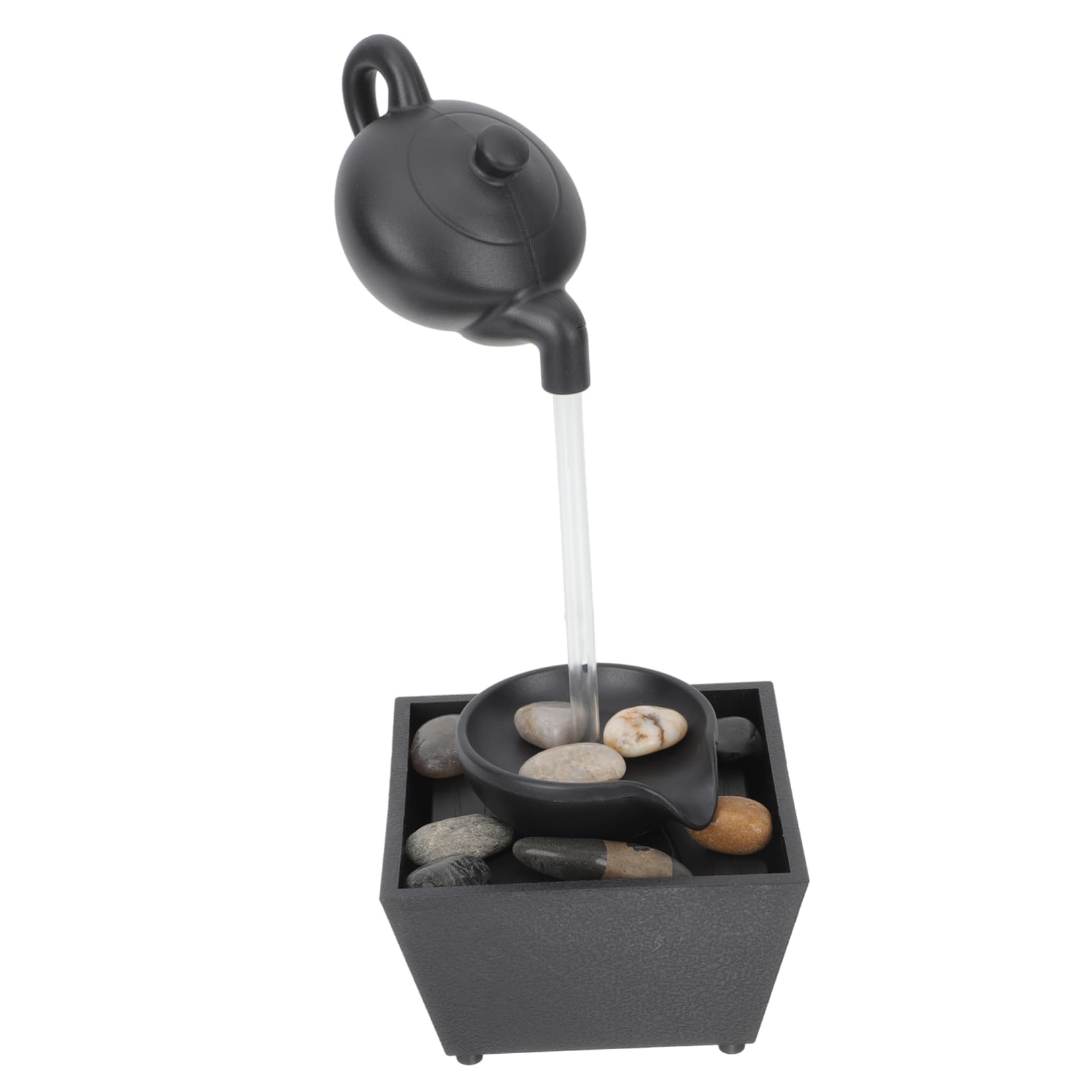 Fuente de Mesa con Acuario Decorativo, Fuente de Agua con Cascada, de Hierro, con Acuario Decorativo, Zen, decoración para Oficina, Escritorio, jardín, 27 x 11,5 x 11,5 cm
