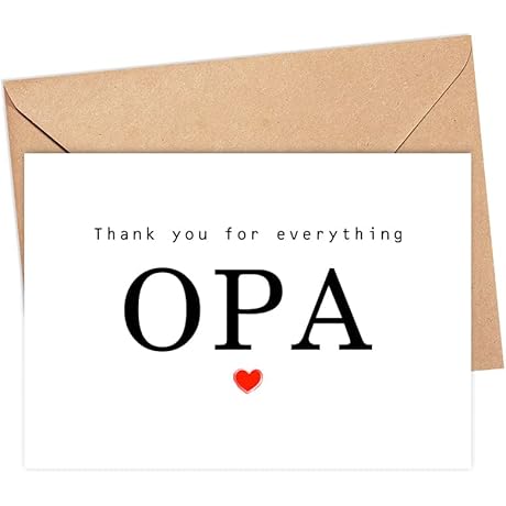 Wonderful Thanks Giving Opa Fathers Day Card