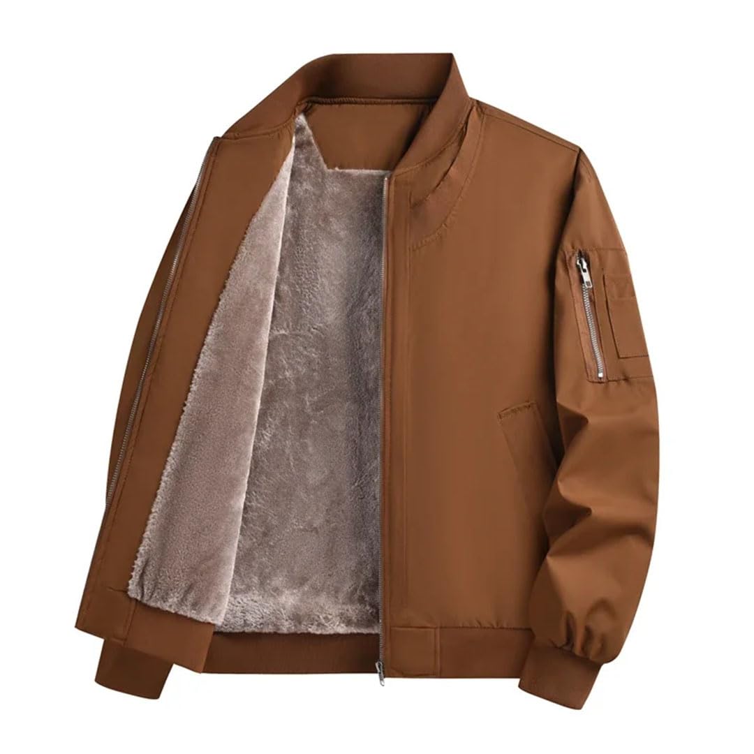 Uomo Pile Cotone Abbigliamento Inverno Tinta Unita Semplice Allentato All'aperto Viaggi Baseball Collare Cappotto Uomo Retro Giacca