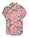 VATPAVE Mens Floral Hawaiian Shirts Casual Button Down Short Sleeve Aloha Shirts Small Red Tropical