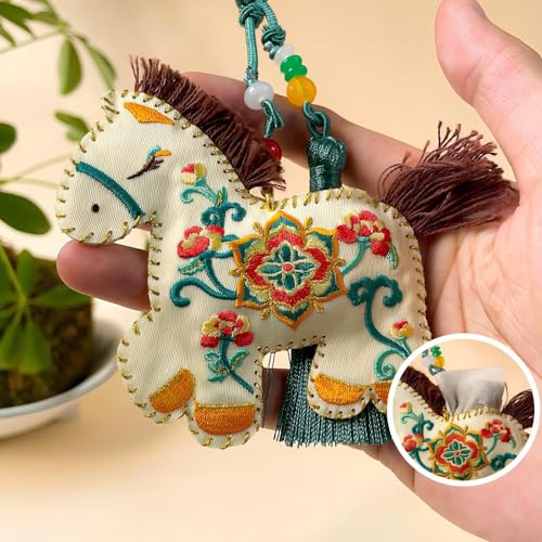 Sachet bordado con diseño de caballo para decoración miniatura 4