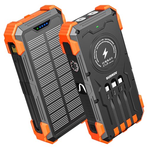 Solar Power Bank 20000mAh with 4 Cables