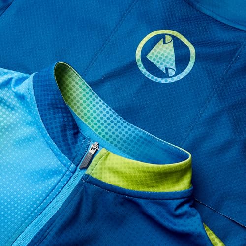 Endura Mens FS260 Road Cycling Jersey Print Barra Blue, X-Large