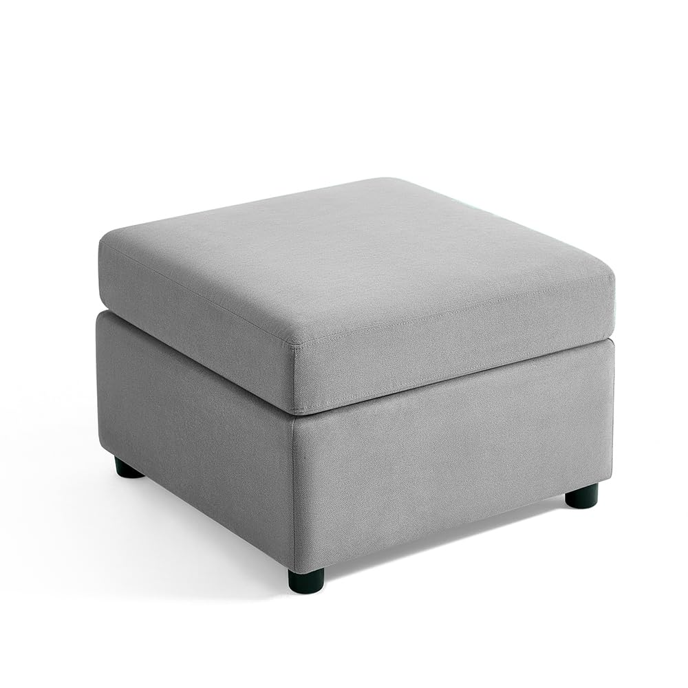 LINSY HOMEOttoman Module for Modular Sectionals Sofa Couch with Storage, Cushion Covers Removable and Machine-Washable, Convertible Sectional Modular Sofa for Living Room, Light Gray