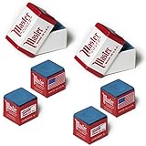 Master Billiard Pool Cue Chalk Premium Quality Blue - 4 pcs - Made in The USA