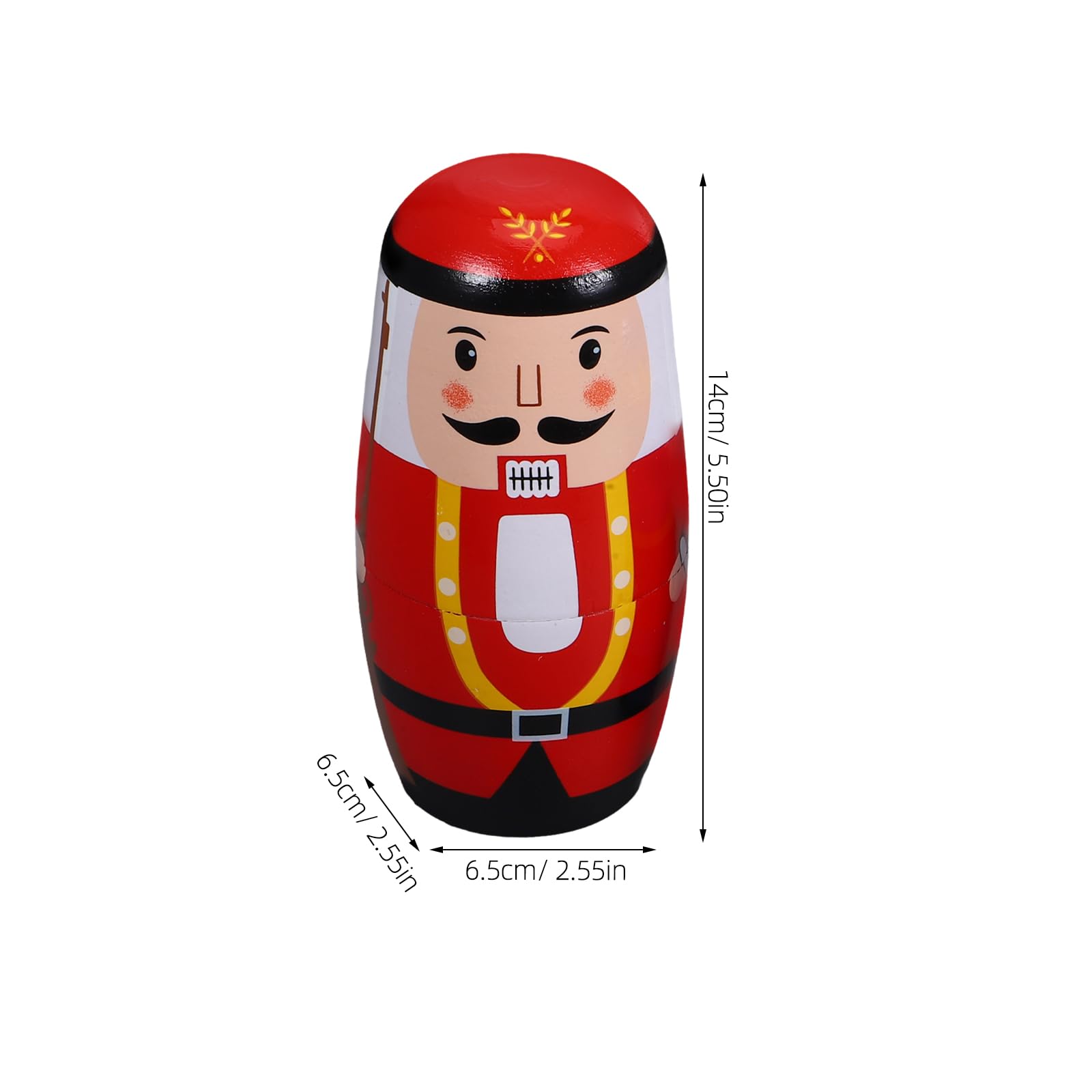 LOGOFUN Wooden Christmas Matryoshka Doll Novelty Xmas Nutcracker Nesting Doll Desktop Wood Russian Doll for Christmas Party Favor