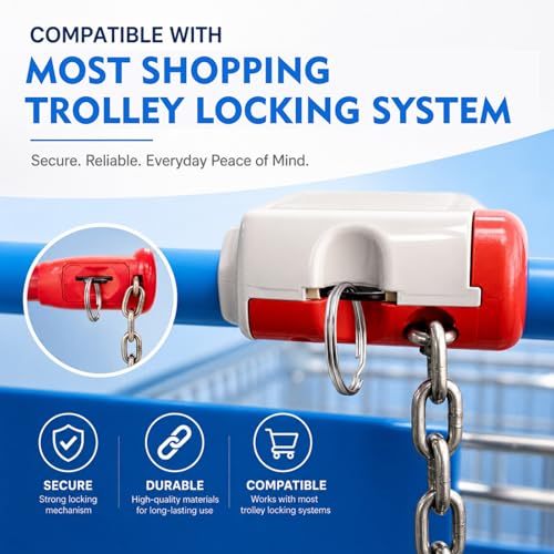 Image of Shimeyao 4 Pcs Portable Aluminum Alloy Keyring Shopping Cart Trolley Tokens Quarter Keychains Gift for Men Women Valentines