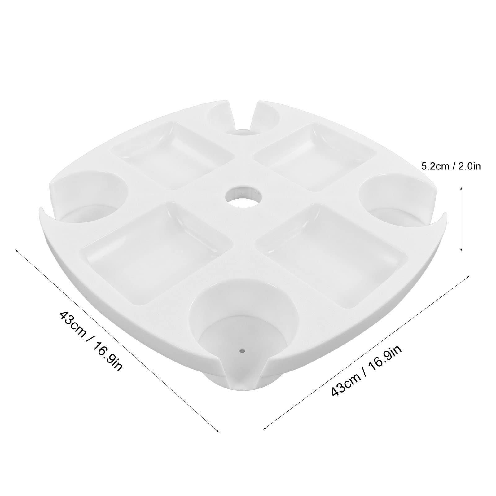 Bandeja de Mesa para sombrilla de Playa, 4 portavasos, Mesa de plástico para sombrilla de Playa, Soportes para sombrilla de Playa, Mesa para Poste de sombrilla, Bandeja para