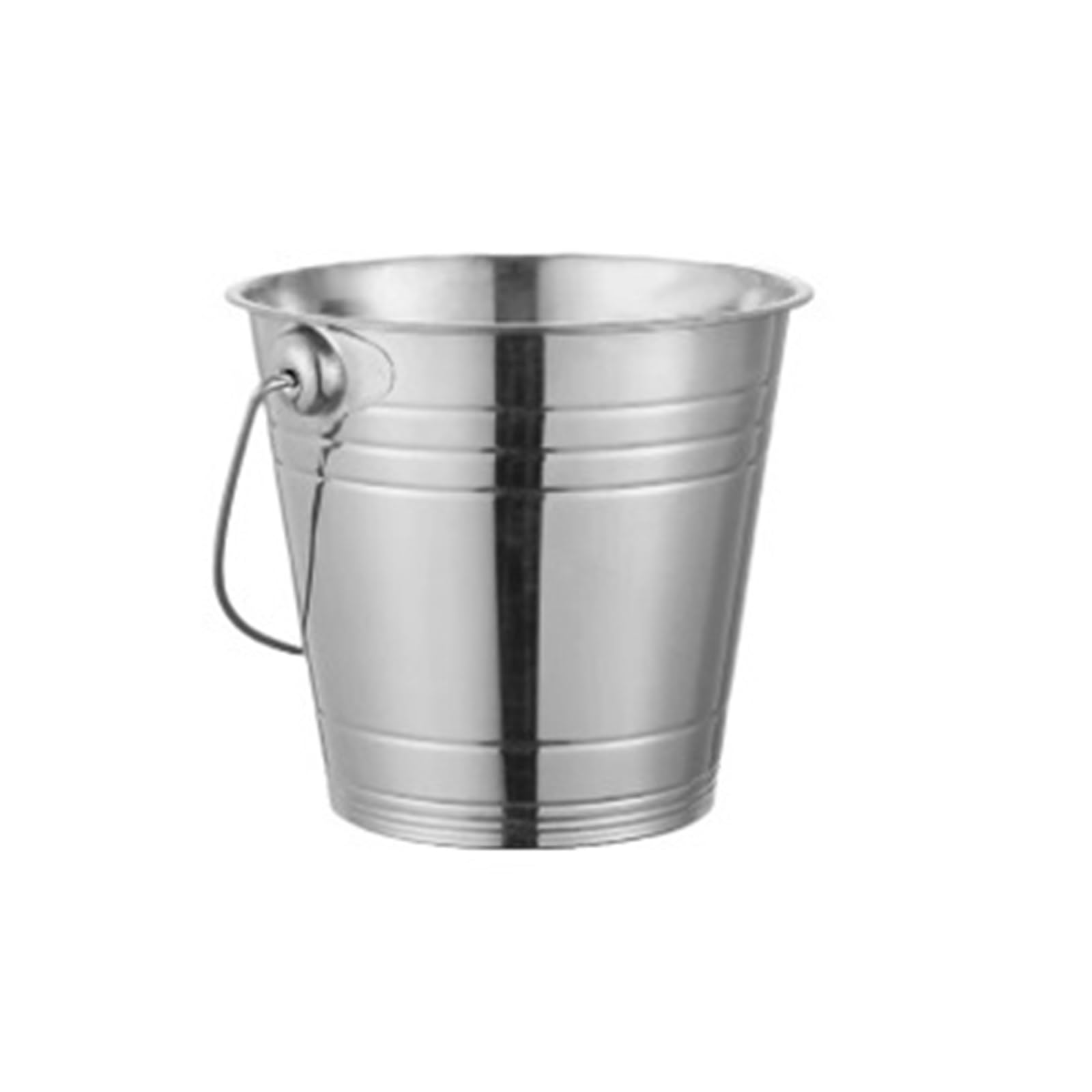 Wiaderko z lodem Przenośne metalowe wiaderko na lód w stylu vintage, odpowiednie do domu(Silver,Duży)