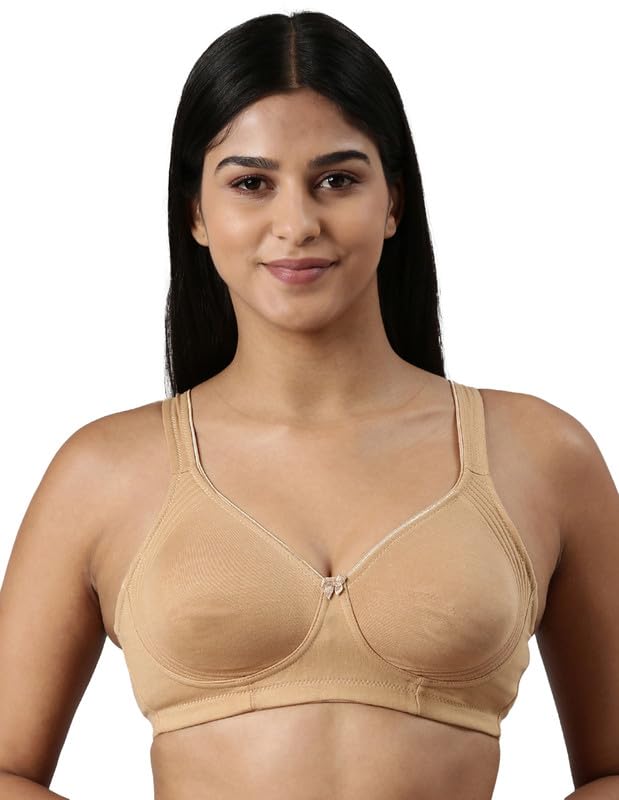 Curvy Lift Bra Women's Seamless Double Layered Full Coverage Non Wired Non Padded High Support Cotton Everyday/T-Shirt Bra with Cushioned Strap-image-6