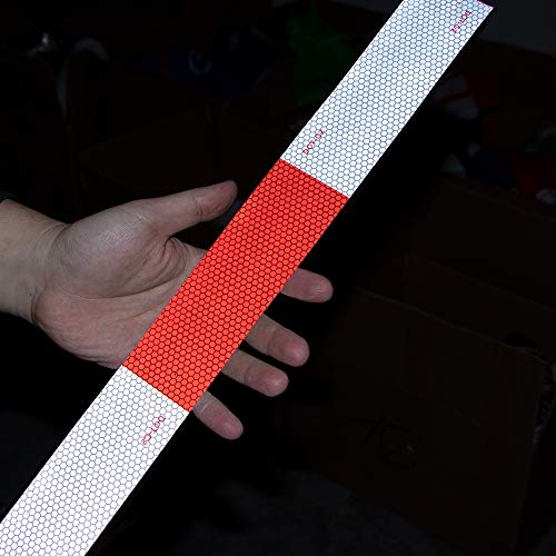 Starrey High Intensity Reflective Tape 1 Inch X 75 FT DOT-C2 Approved Red White Waterproof Conspicuity Trailer Safety Reflector for Vehicles Trucks