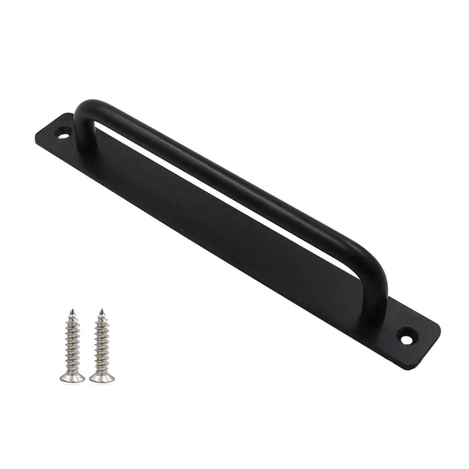 IKLAAQETBXPS Punch-Free Aluminum Alloy Push Pull Sliding Door Handle for Gate Toilet Furniture Hardware(Black)