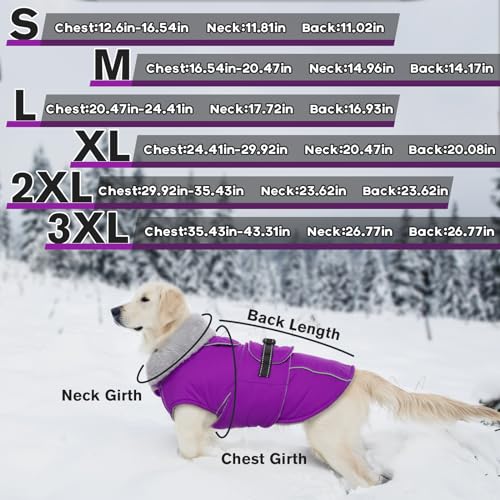 Image of Lelepet Dog Winter Coats for Medium Dogs Dog Jacket with Adjustable Buckle