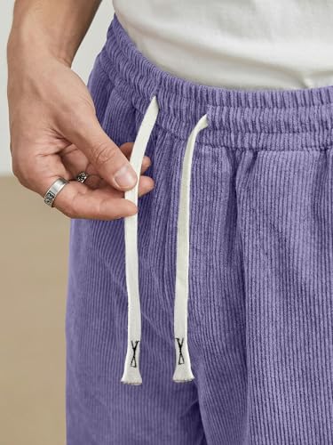 Image of JMIERR Mens Corduroy Pants Wide Leg Baggy Sweatpants | Loose Fit Joggers, Elastic Waist Drawstring, Casual Sweatpants, Vintage Pants, Fall Winter Fashion, Streetwear