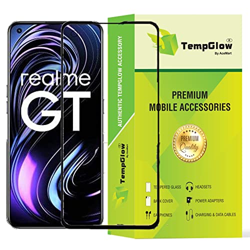 Image of Screen Protector for Realme GT 5G (Black) Tempered Glass Edge-to-Edge 6D Screen Guard With Installation Kit
