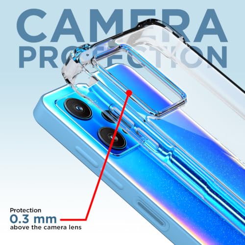 Image of Outlouders Back Cover for Realme 9 Pro 5G Clear Transparent PC + TPU Bumper Case with Raised Edges for Shockproof Protection (Transparent)