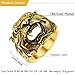 U7 Men's Punk Animal Signet Ring 18K Gold Plated Vintage Enamel Black Retro Tiger Head Ring -Size 8