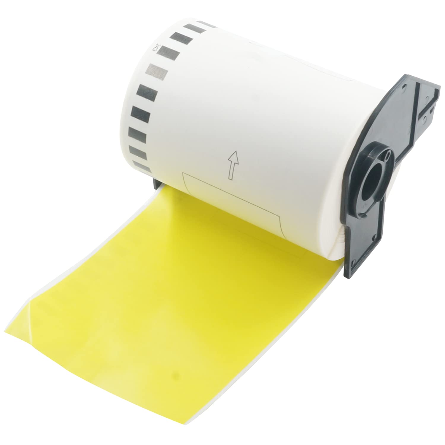 1 Yellow Labels Replacement for Brother DK-22243, 102mm x 30.48m Continuous Shipping Labels Compatible with Brother QL Label Printers