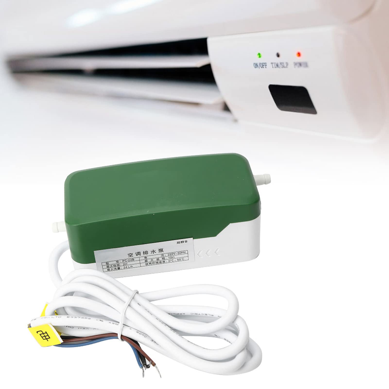 Luqeeg PC-24B Automatische Kondensatpumpe, 24l/h Klimaanlage Ablaufpumpe, Ultra Leise Wasserpumpe Klimaanlage Teile Kondensatpumpe, 220V