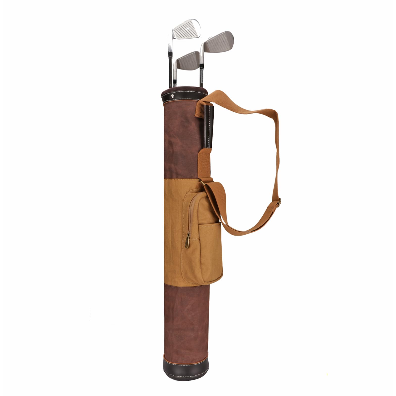 Tourbon - Borsa da golf vintage, in tela e pelle, con tracolla, per uomo e donna