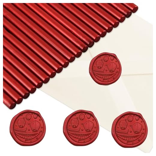 Hillylolly - Barras de cera para sellar (7 mm, 20 barras rojo llama, para invitaciones de boda y sobres)