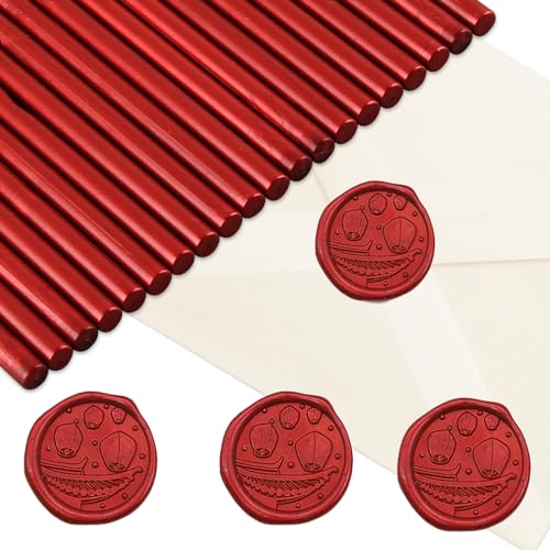 Hillylolly Bâton de Cire à Cacheter - 20 Pièces pour Pistolet, pour Sceau, Lettre, Cartes, Invitations de Mariage et Cadeau