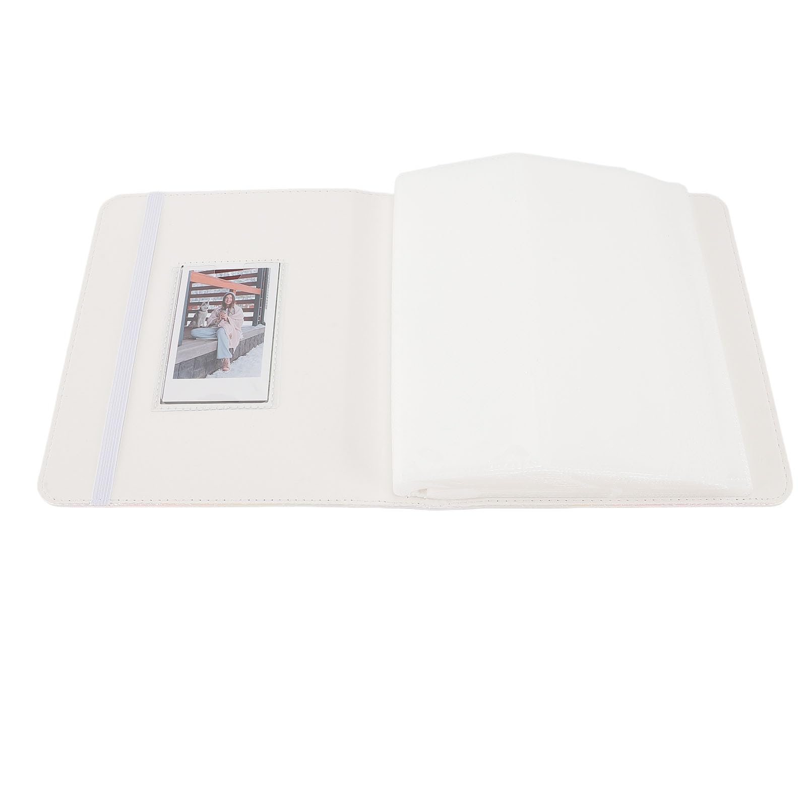 Album fotografico con 36 pagine, 288 e 1 tasca, copertina in pelle ecologica in PVC, impermeabile, 7,6 cm, per biglietti e biglietti (colorato bianco)