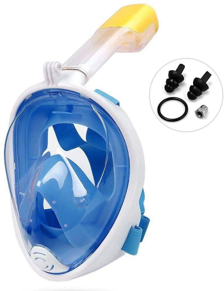 VBM Full Face Snorkel Mask, Diving Mask for Kids and Adults,180° Panoramic View Snorkel Mask with Camera Mount, Safe Breathing, Anti-Leak&Anti-Fog(Blue -s/m) (B09MN6X1NR) Amazon Price History, Amazon Price Tracker