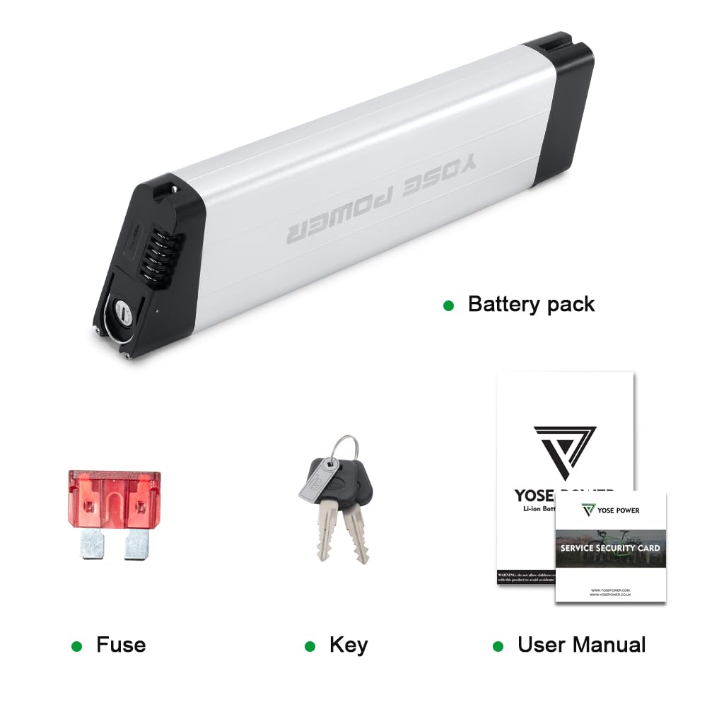 YOSE POWER E-Bike Batterie 36V 11.6Ah In-Frame Akku mit USB für 36V 250W / 350W / 500W / 800W Motor passt auf LLobe City III, CitySport 2, FML 810 und FML 830