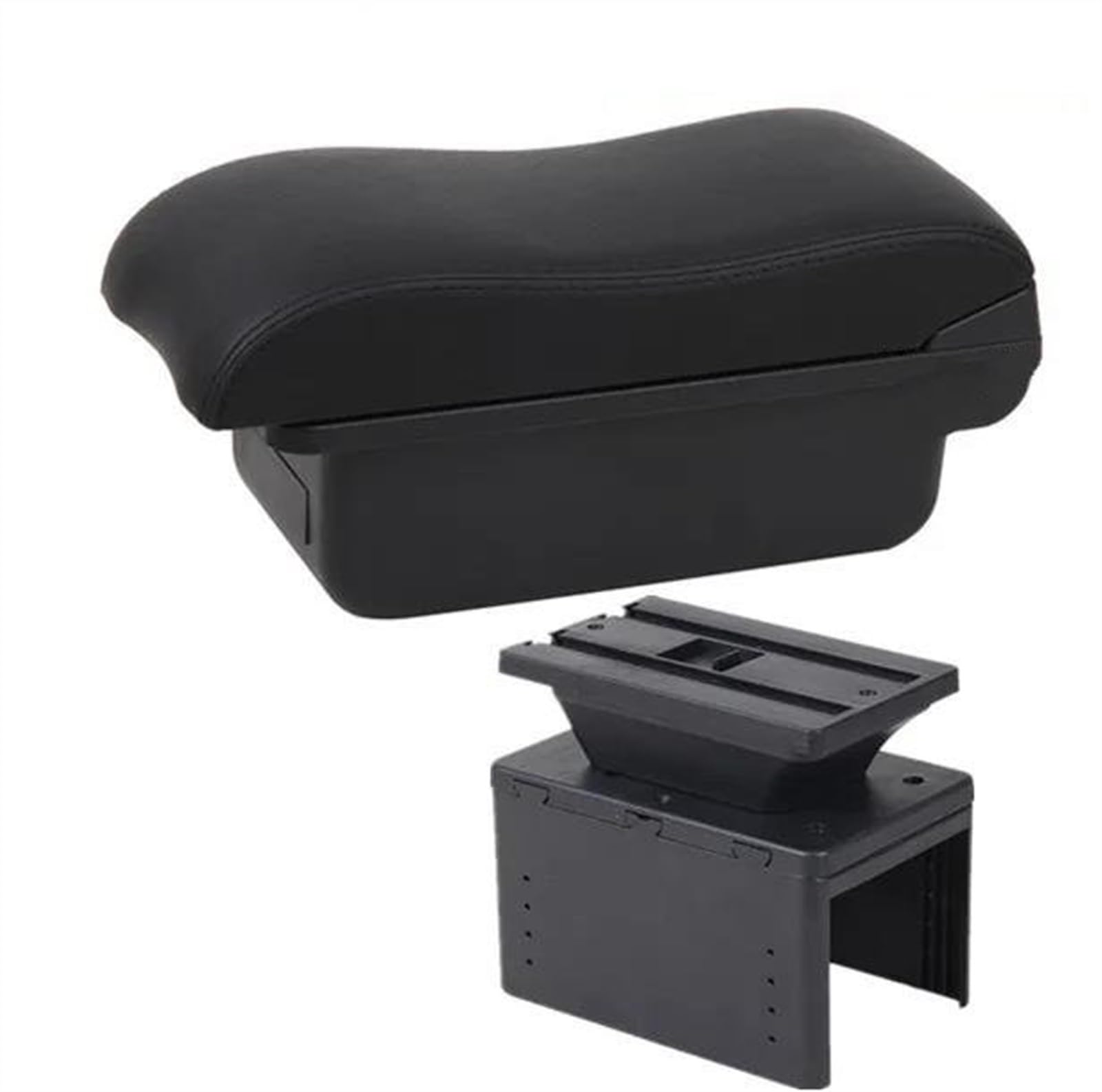 NOHEEU Car Interior Accessories Center Console Storage Box Multifunctional Armrest For I20 2021 2022 2023 2024(A2 black line No USB)