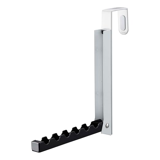 Yamazaki Alloy Steel Home 7162 Over The Door Hooks - Folding Hanging Coat Rack, Black