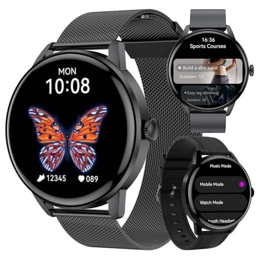 KPEP Fitness Watches for Women Men with 3 Bands, 1.43" AMOLED Screen Smartwatches Make & Answer Calls, SpO2 Heart Rate Monitor, IP67 Waterproof Sleep & Activity Tracker Women's Watches for Android iOS