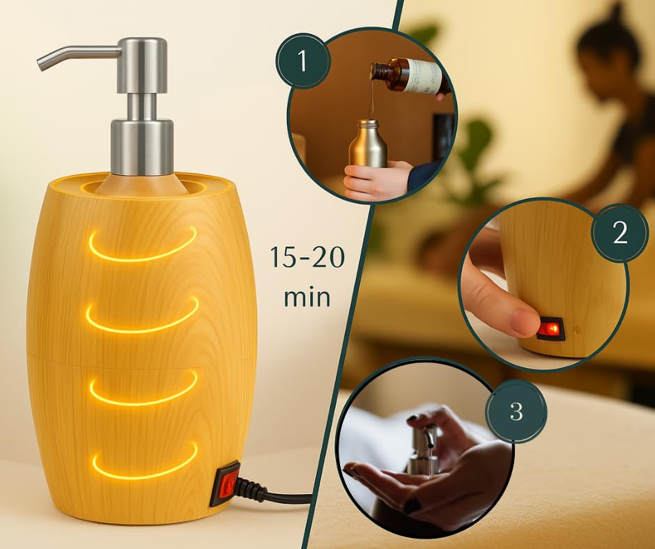 Relax Master® Calentador eléctrico de aceite de masaje y calentador de aceite de masaje, perfecto para salones de masaje, guasha, spa, spa y amantes del masaje