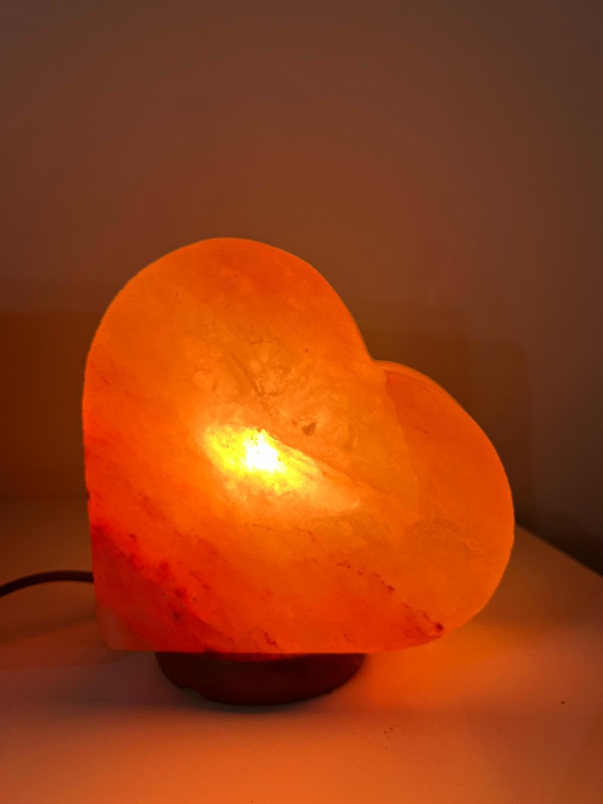 Elkoza Heart Lamp Salt Lamp Handmade Wood Silhouette Natural Healing Iones Therapeutic 100% Pure Himalayan Pink Crystal Salt Lamp Fine Quality With Dimmer Switch (, Himalayan 3D Salt Lamp)