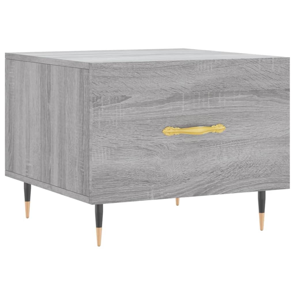 Homgoday Tavolino da caffè Sonoma grigio 50 x 50 x 40 cm, in legno ingegnerizzato, tavolino da tè per soggiorno, sala ricevimenti degli ospiti, camera da letto e ufficio, tipo 4