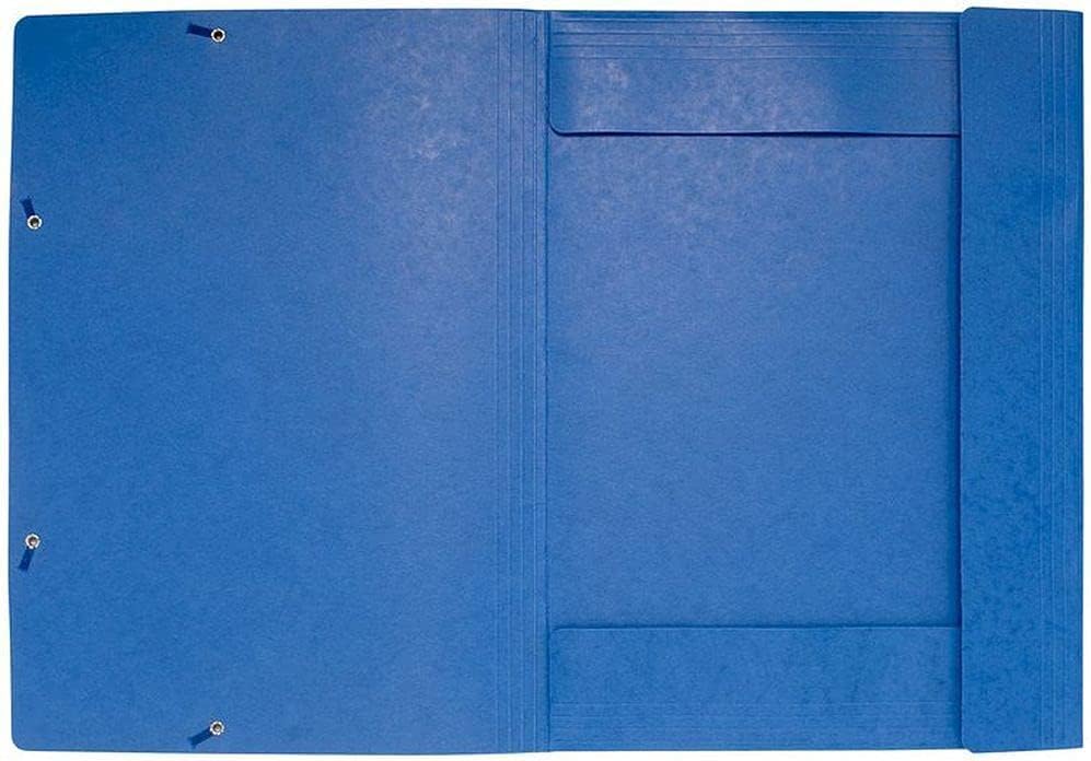 Exacompta - Ref 59507E - Elasticated 3-Flap Folder - Suitable for A3 Documents, 600gsm Glossy Laminated Card, FSC-Certified - Useful for Transporting Artwork - Blue