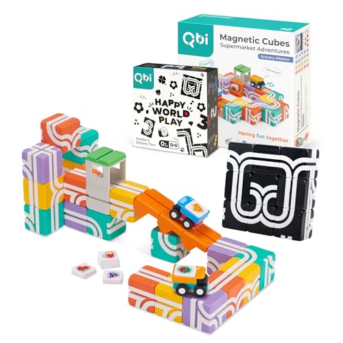 知育玩具 Qbi MagneticCubes Supermarket Adventures Amazon.com: QBI Supermarket 32 PCS & Baby World Play 9 PCS