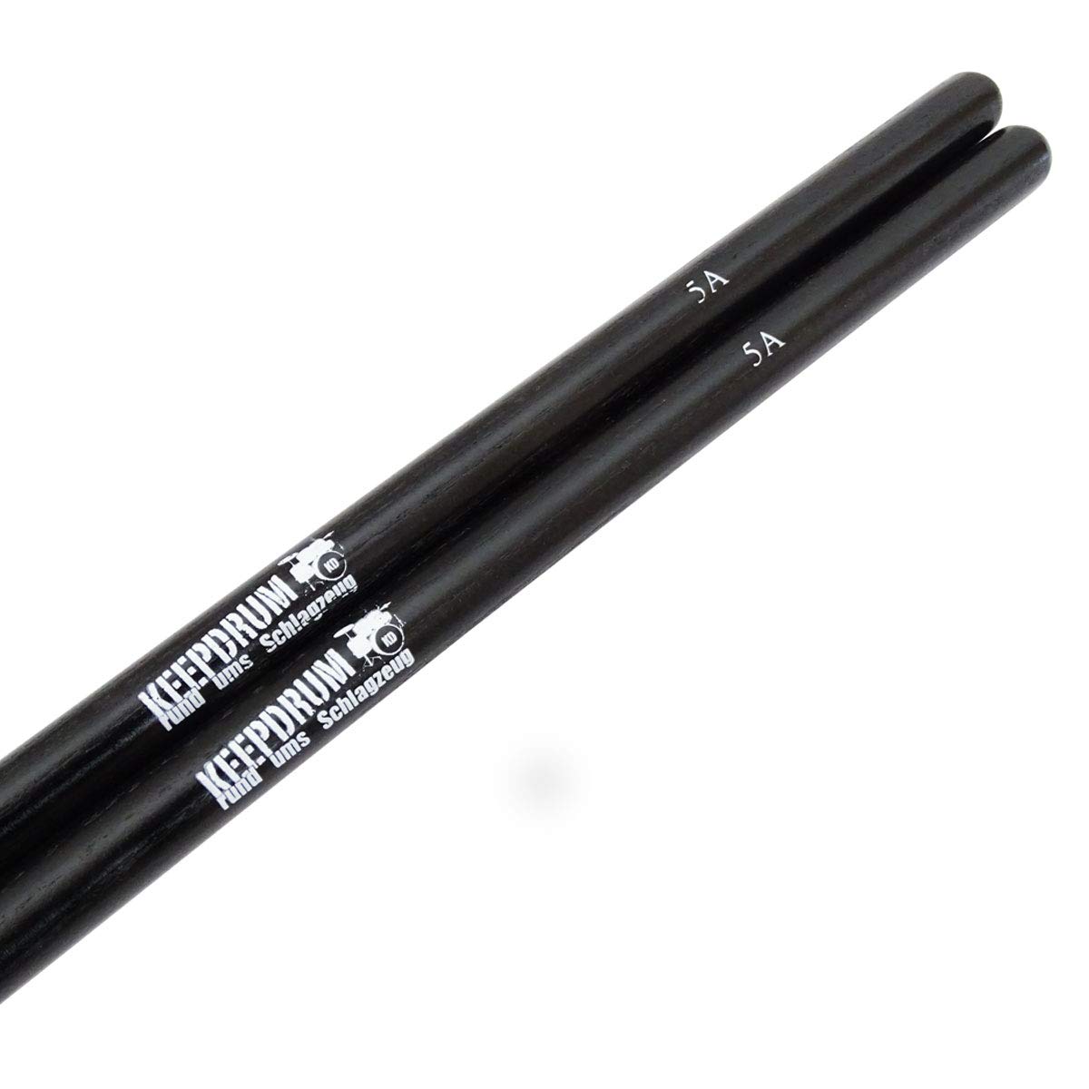 keepdrum 5AB Black Hickory Schlagzeug-Stöcke Drumsticks Schwarz 12 Paar
