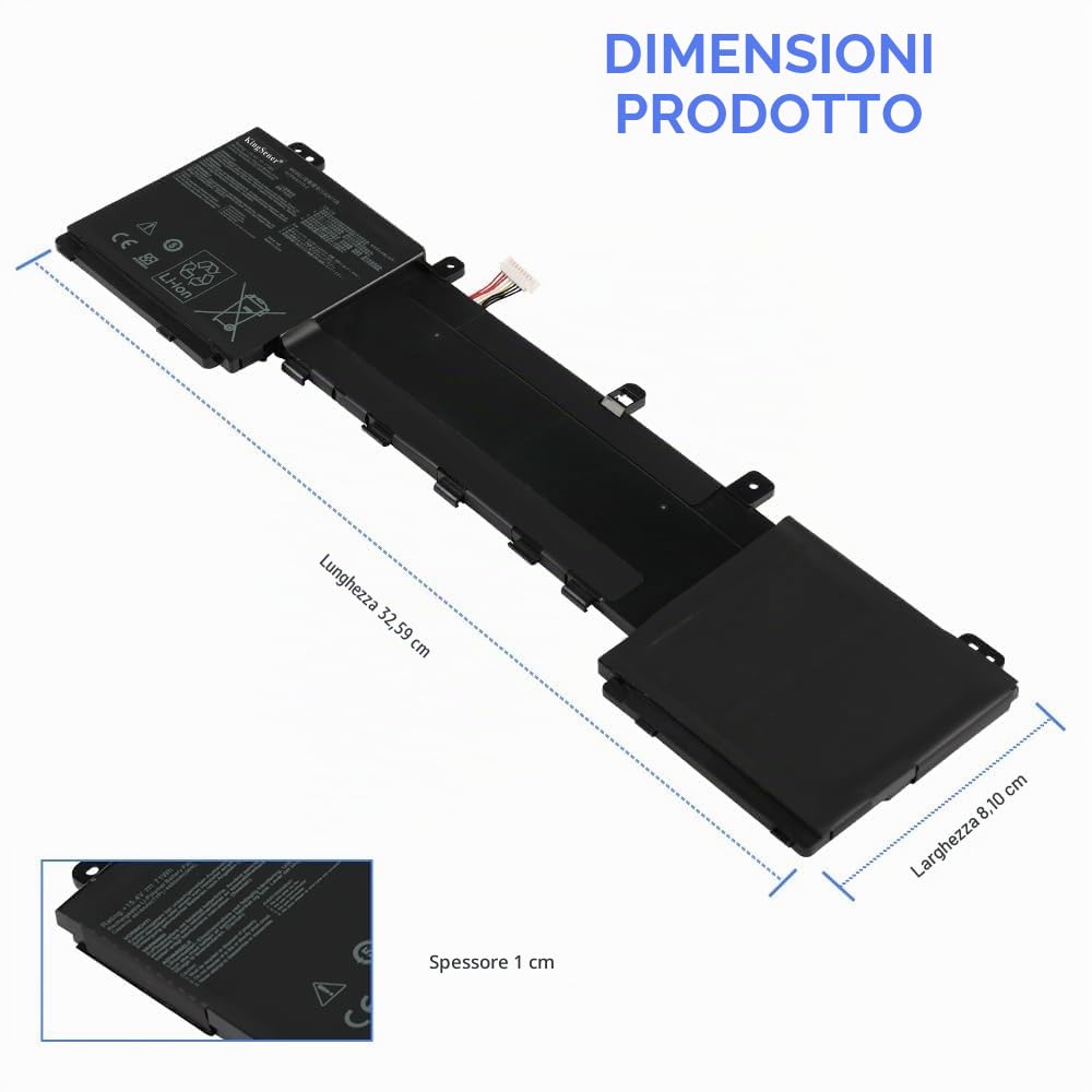 C42N1728 - Batteria per PC portatile Asus Zenbook Pro 15 UX550GE UX550GEX UX550GD UX550GDX UX580G UX580GD UX580GDX UX580GE UX580GEX UX550GDX-1C 0B200-0252010 0 0B0B0B0 200-00 2520200, 15,4