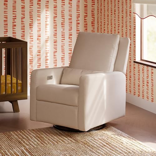 Image of babyletto Sigi Power Recliner and Glider in Performance Beach Eco-Weave