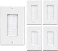 Vista 7 de Iwillink Placa de pared de cepillo (paquete de 5), inserto de paso de cable para cables, correa de acceso de cable de una sola banda, enchufe