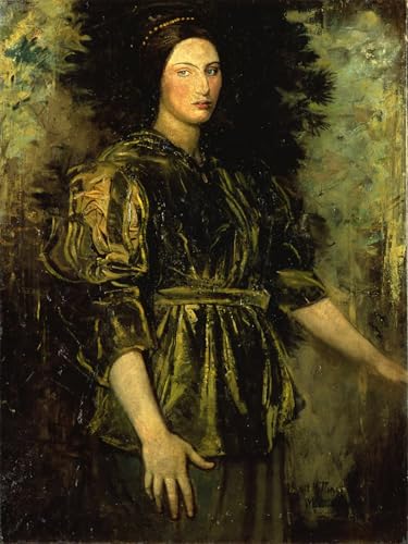 Peinture Huile Thayer Femme en vert | Rompre la monotonie des murs de bureau vides