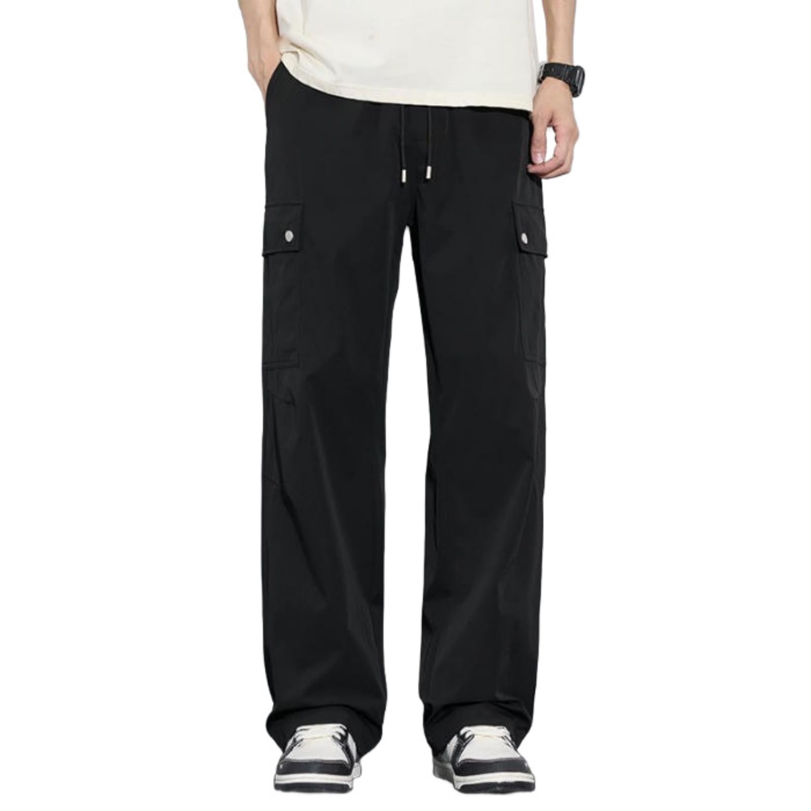 Pantaloni casual da uomo in seta di ghiaccio per la primavera e l'estate