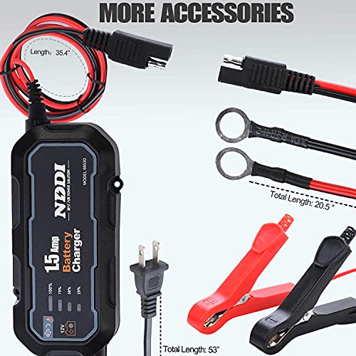 Image of NDDI 1.5A Fully-Automatic Car & Motorcycle Battery Charger