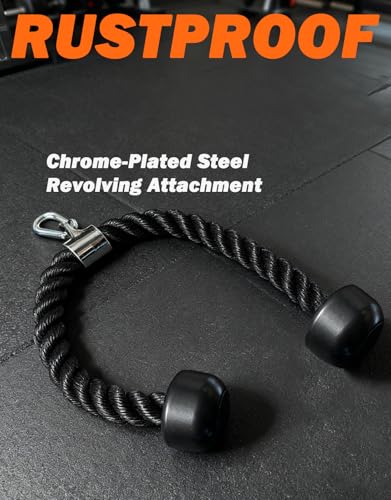 Image of Fitarc Tricep Rope Cable Attachment, 27 Inch Tricep Rope for Cable Machine Attachment, Tricep Pull Down Attachment for Home Gym Equipment, LAT Pulldown Attachments and Cable Attachments for Gym