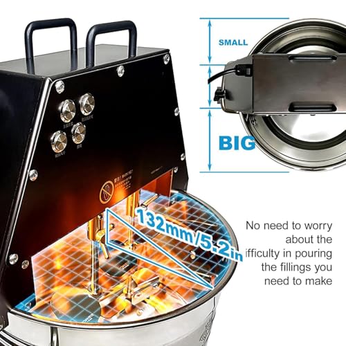 Genérico Commercial Electric Stirrer Pot 10L Stainless Steel Jam Mixer con Doble pádel de Abanico de luz para llenar de Salsa Cocina 110V