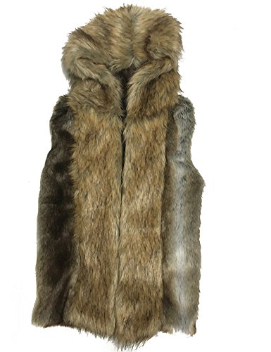 Moonwalk Men`s Faux Fur Hooded Sleeveless Vest XXX-Large Dark Grey