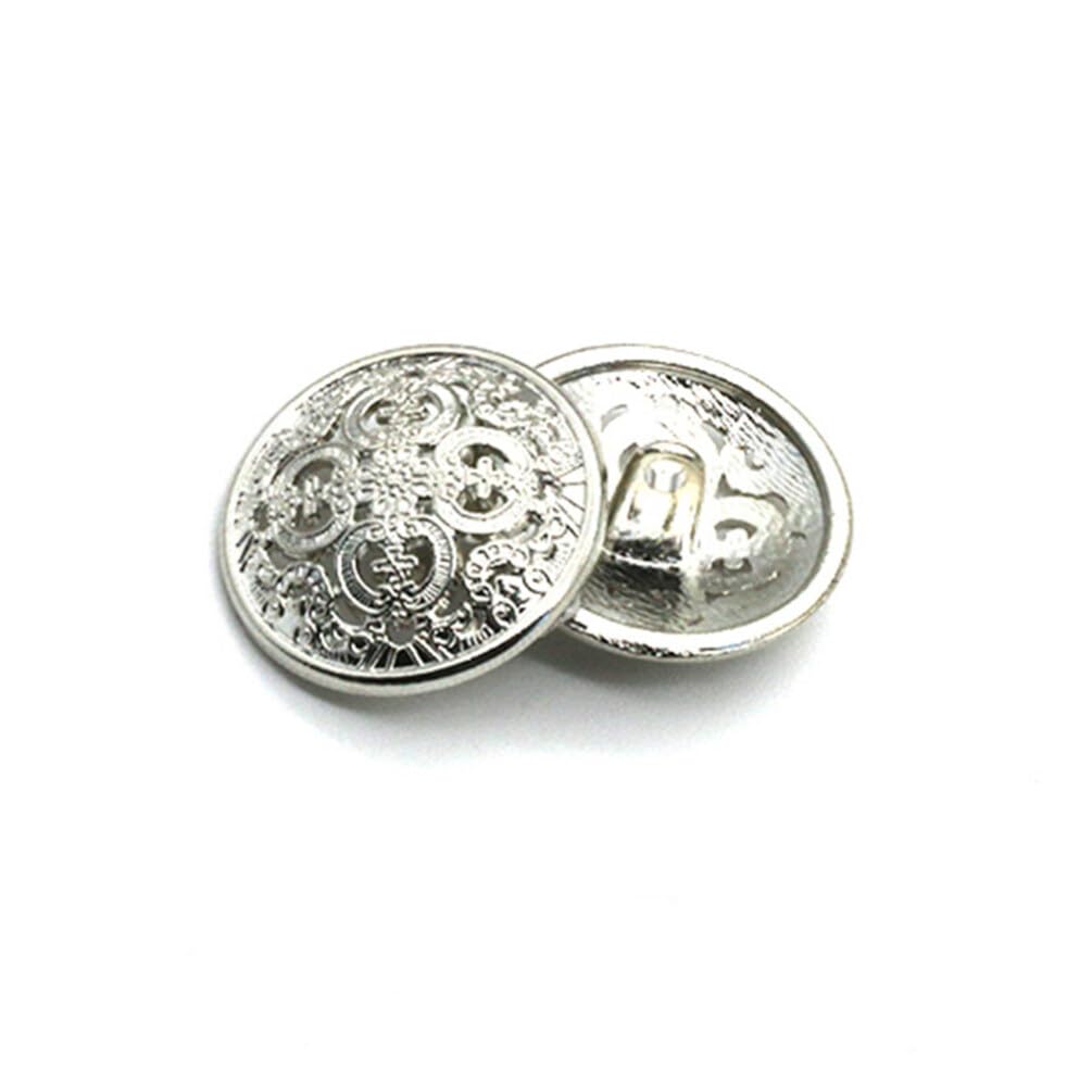 Ciieeo Metal Hollow-Out Buttons 30Pcs 20Mm Silver Sewing Fasteners for Jackets Coats DIY Craft Decoration - Image 2