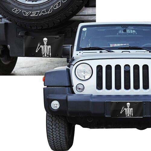 Funny Skull Skeleton Front License Plate - 6x12 Inch Aluminum Novelty Car Plate With 4 Holes - View #11