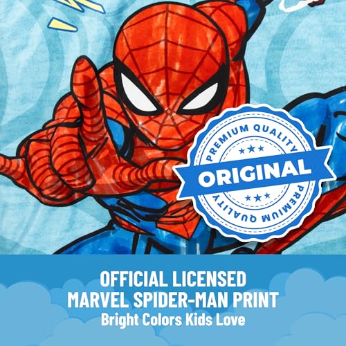 Image of Jay Franco Kids Slumber Bag and Pillow - 54 x 27 Inch Comfy Indoor Sleeping Bag for School and Sleepovers, 2 Piece Set, Blue - Spiderman